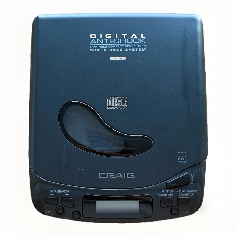 VTG Craig Super Bass Digital Personal Portable CD Player W Power Adapter TESTED‎